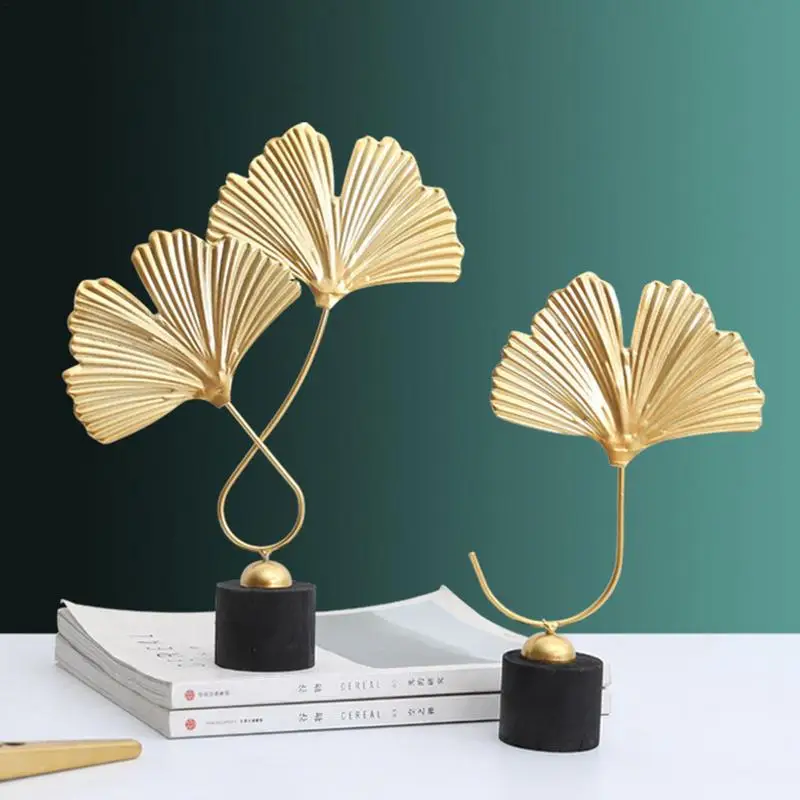 

Nordic Golds Ginkgo Leaf Crafts Leaves Sculpture Luxury Living Room Decor Home Decoration Accessories Office Desktop Ornaments