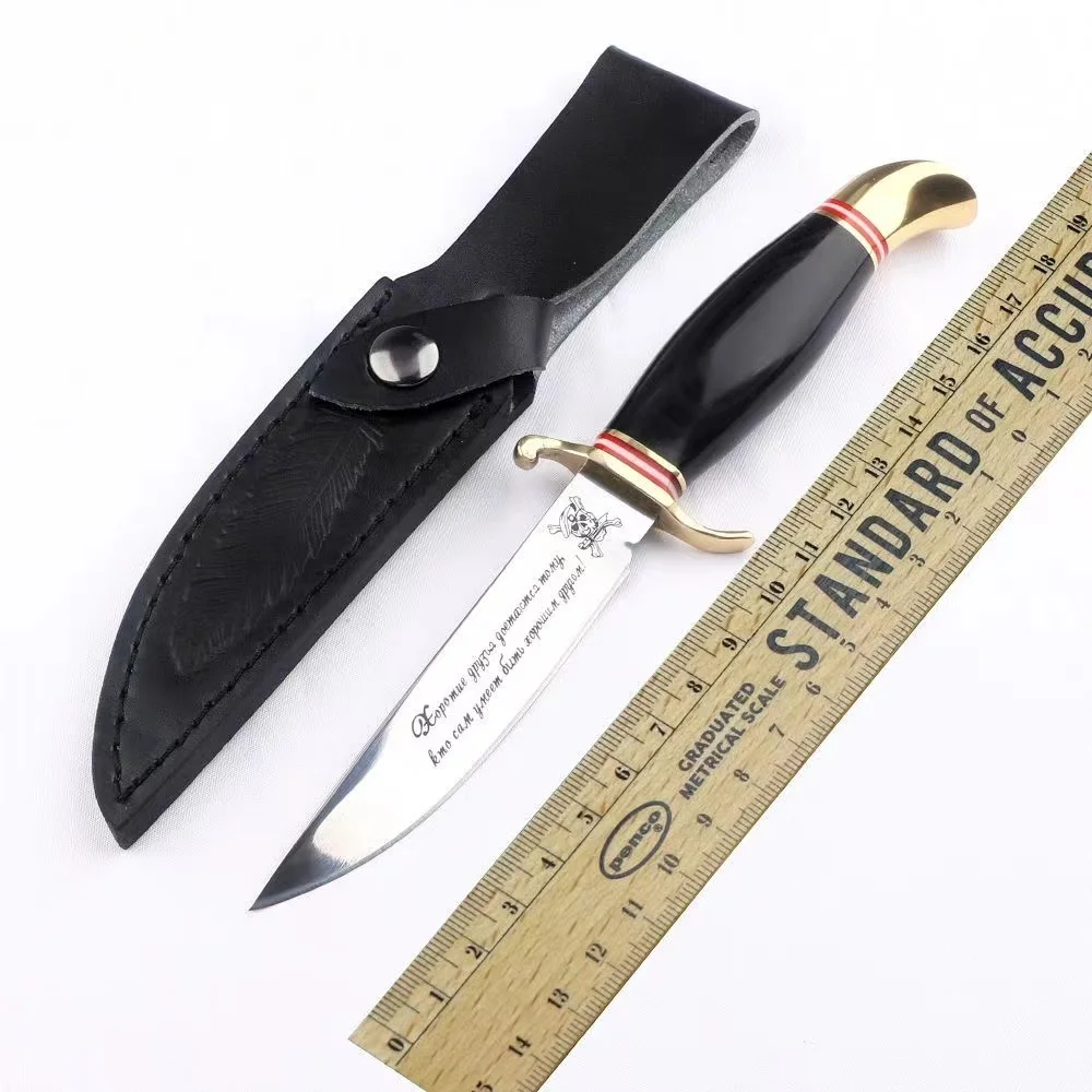 

Cheka - Exquisite handmade Ebony Western steak knife Cheese bread slice knife Sharp fruit knife hardness 60HRC