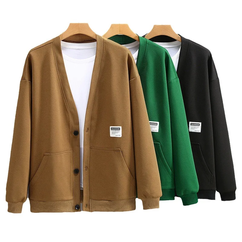 Мужская модная повседневная трикотажная Свободная куртка 160 кг новинка весны и