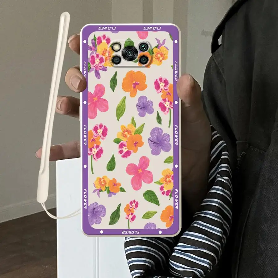 Фото Мягкий чехол-накладка Fruit Flowers для Xiaomi Poco F5 F3 X4 X3 Pro C71 C85 F4 X3 NFC №1
