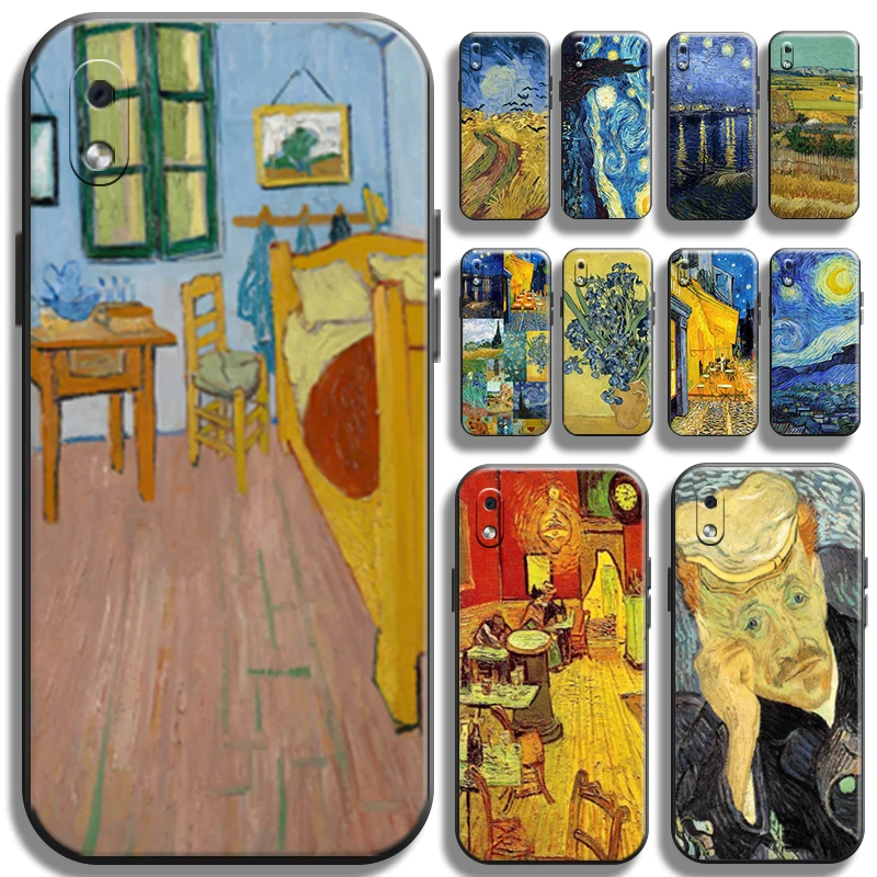 

Retro Van Gogh Oil Painting Phone Case For Samsung Galaxy A10 A10S Cover Liquid Silicon Back Full Protection Funda Carcasa