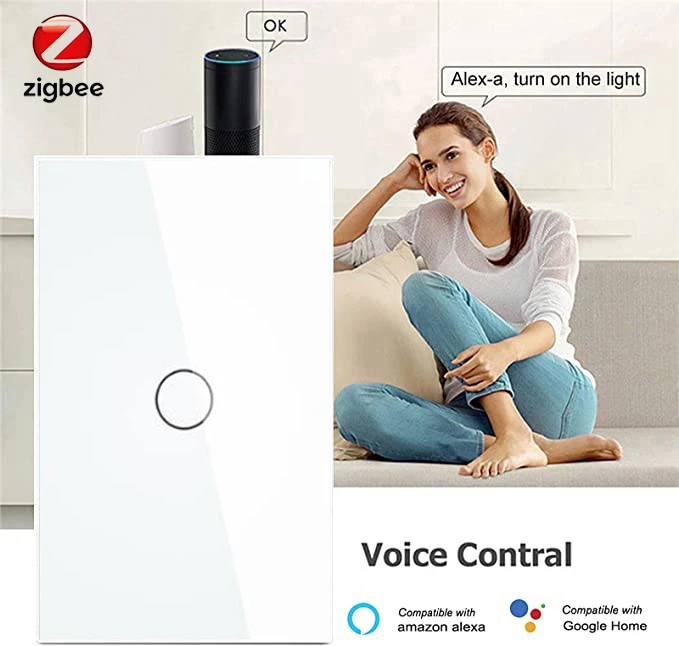 

MEAKISS Zigbee Graffiti Switch AC110V 220V Neutral Light Switch Alexa Google Home Voice Remote Control Wall Smart Touch Switch