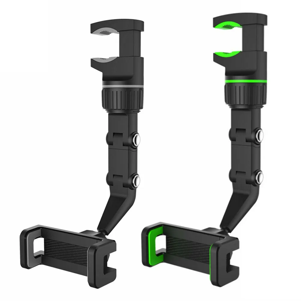 

Auto 360°Car Rear View Mirror MountHolder Stand For Phone Multifunctional Lazy Bracket Mobile Phone Clip Fold Stretch Hook