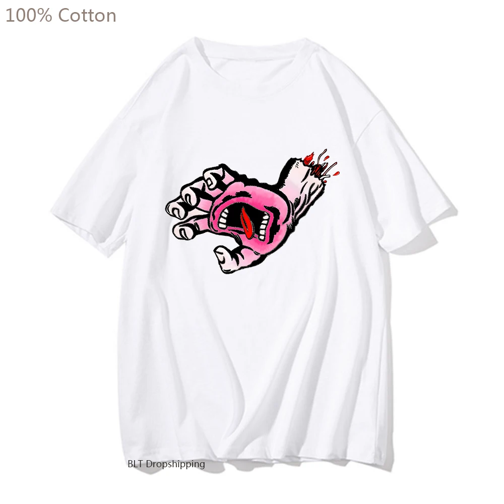 

Santa Cruz Cotton Mens Tshirt Shaka Hand Vintage T Shirt Summer Short Sleeve shirts for Male/female Oversized Plus Size Fashion