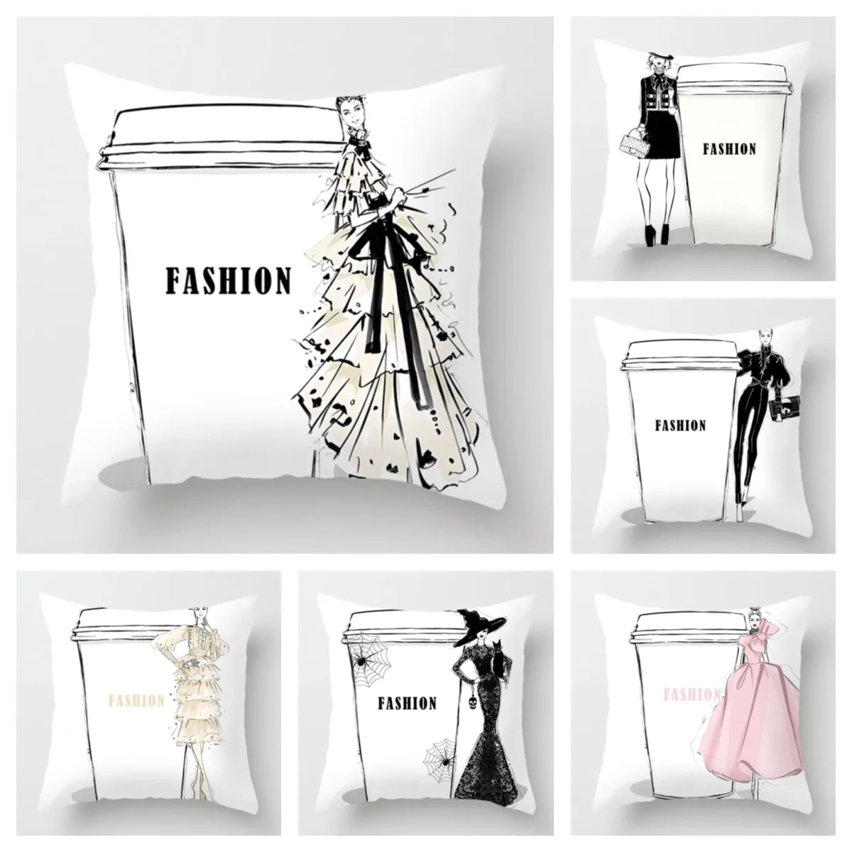 

Fashion Cup Pillow Cover Women's Favorite 50x50 Cushion Cover Home Decor Living Room Sofa Decoration Cushion Cover 60x60 40*40
