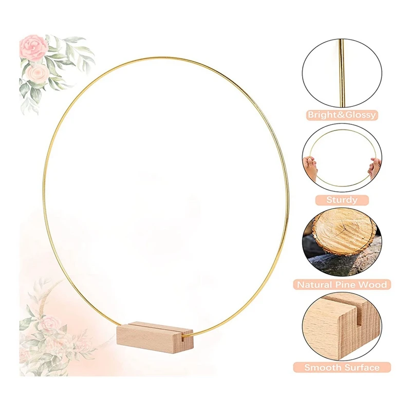 

New 12Pcs Metal Floral Hoop Centerpiece With Base For Table,12 Inch For Crafts Dream Catcher Wreath DIY Centerpieces