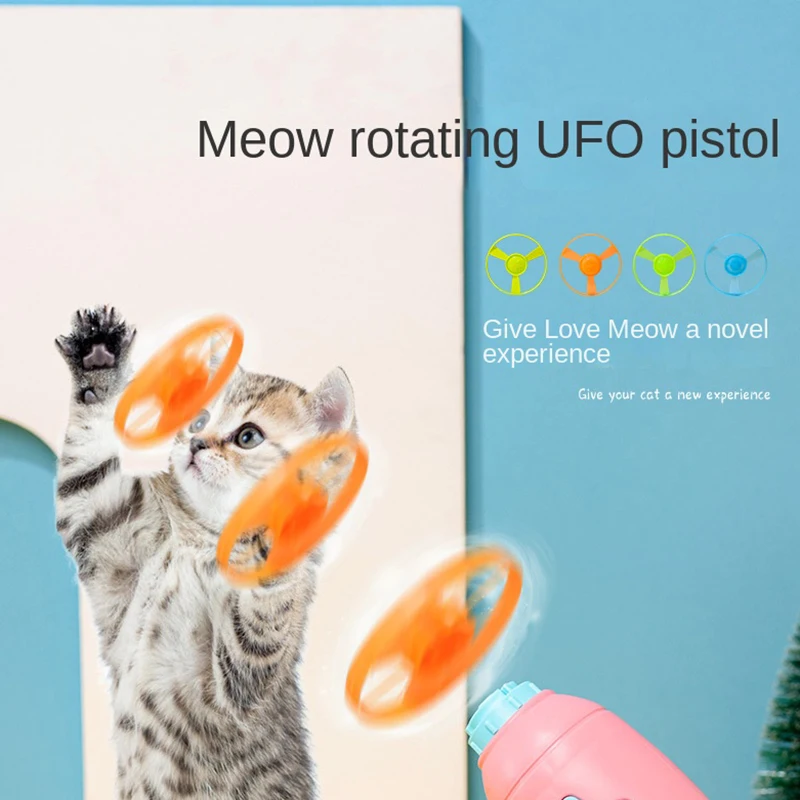 

Interactive Flying Disc Saucer Launcher for Cats, Dogs, and Pets, Perfect for Chasing and Exercising, Funny and Fun Training Toy