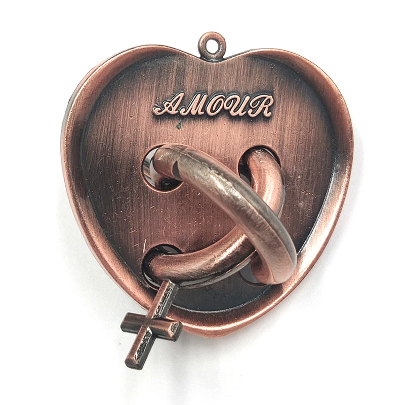 

Classic Puzzle Love Style High IQ 6★ Heart LockTooth Metal Brain Teaser Magic Baffling Game Toys for Children Education Play