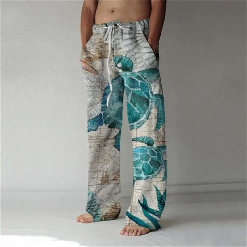 

Turtle Flowers Skull 3D All Over Print Full Length Wide Leg Pants Hipster Fashion Streetwear Oversize Sweatpants Men Clothing
