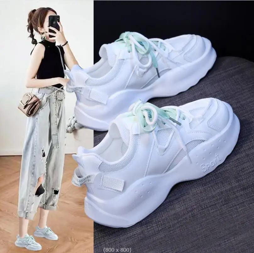 

Shoes sandalias mujer verano 2022 Women's Shoes New mesh breathable thick soled casual sports shoes sneakers zapatillas mujer