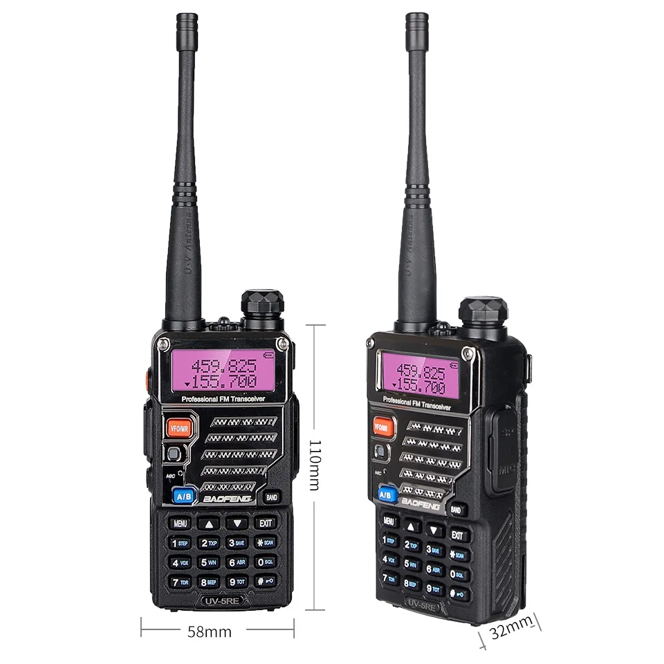 Baofeng UV-5R Updated UV-5RE Professional Walkie Talkie Long Range for Trucker VHF UHF Dual Band Two Way Ham Radio Transceiver