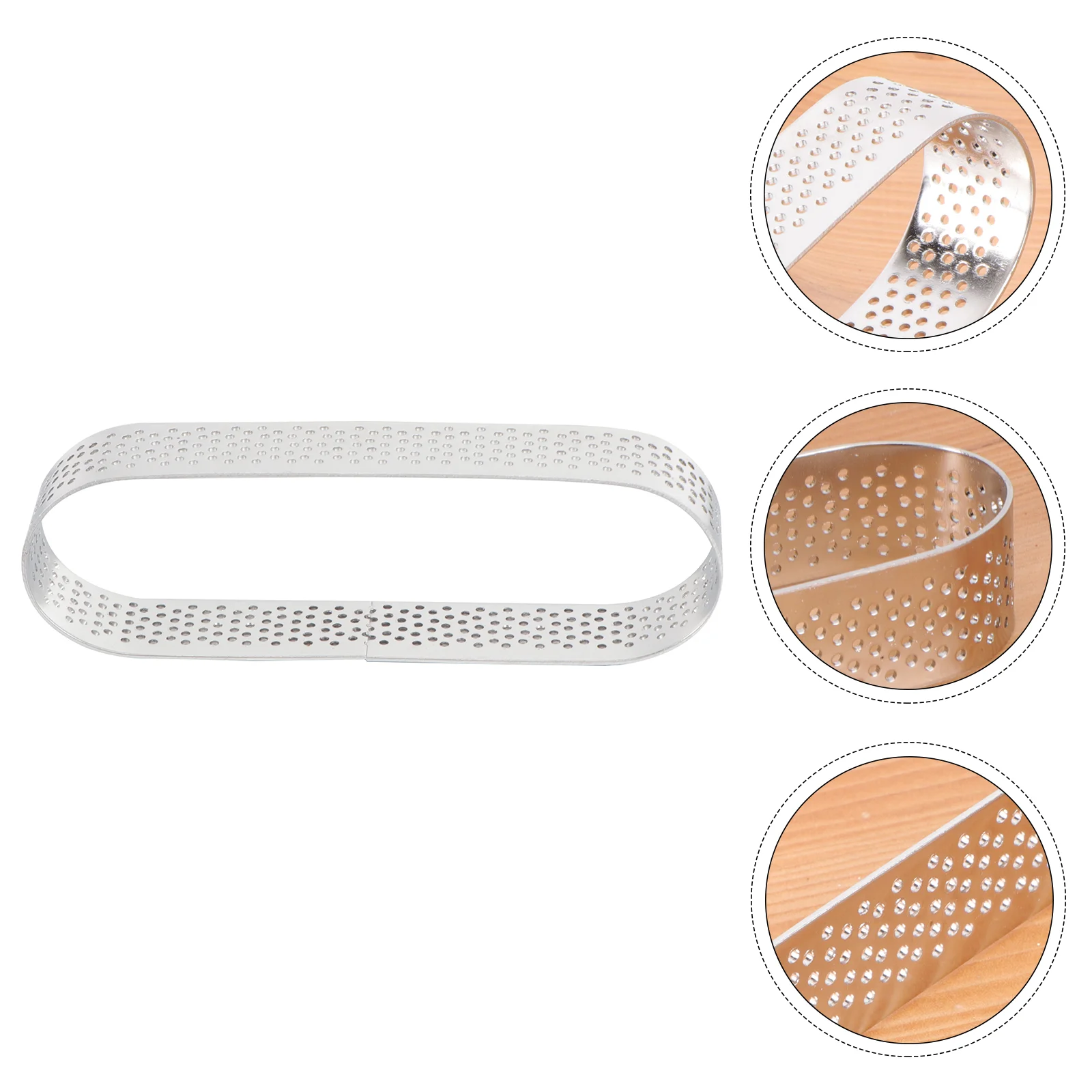 

Muffin Rings Stainless Steel Porous Ring 11. 9cm Oval Perforated Cake Mousse Ring Circular Pastry Tool