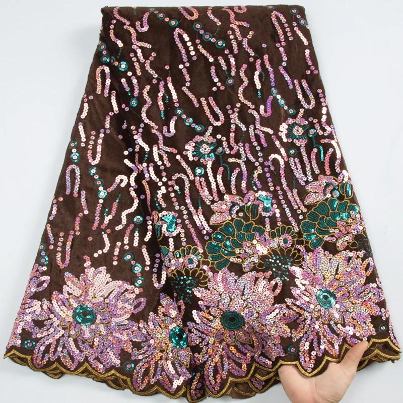 Роскошная французская бархатная кружевная ткань SJD с блестками 2023 мягкое