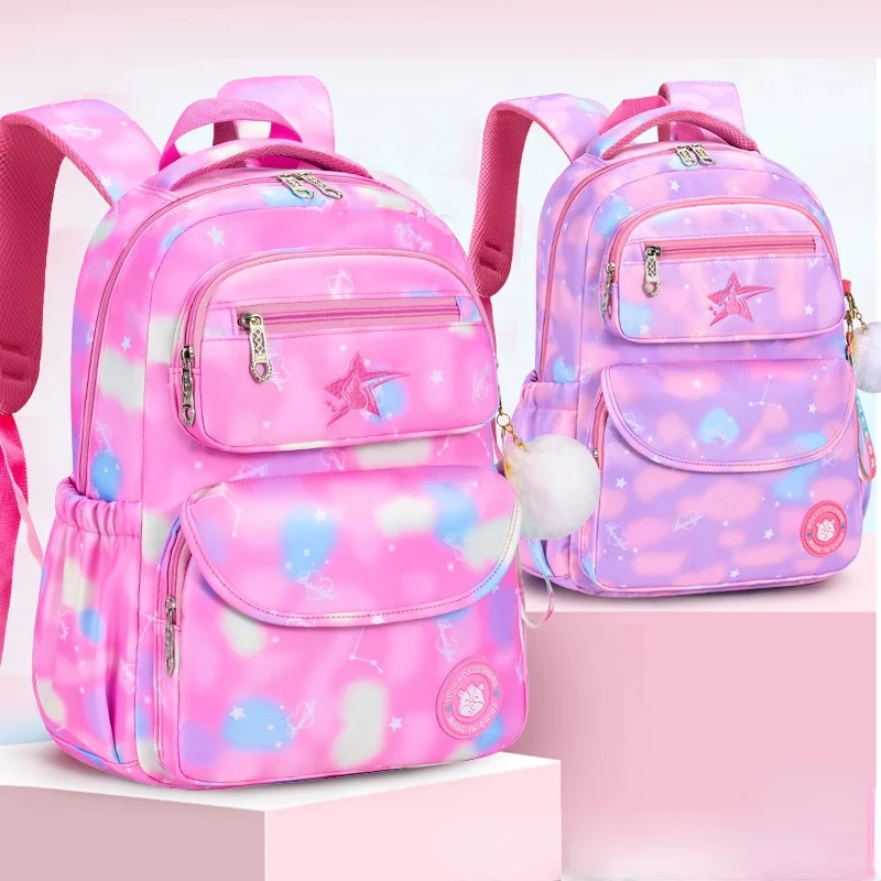 Starry Sky Primary Girls Princess Sweet Comfortable Backpacks New Grade 1-6 Children Students Large Capacity Fashion School Bags