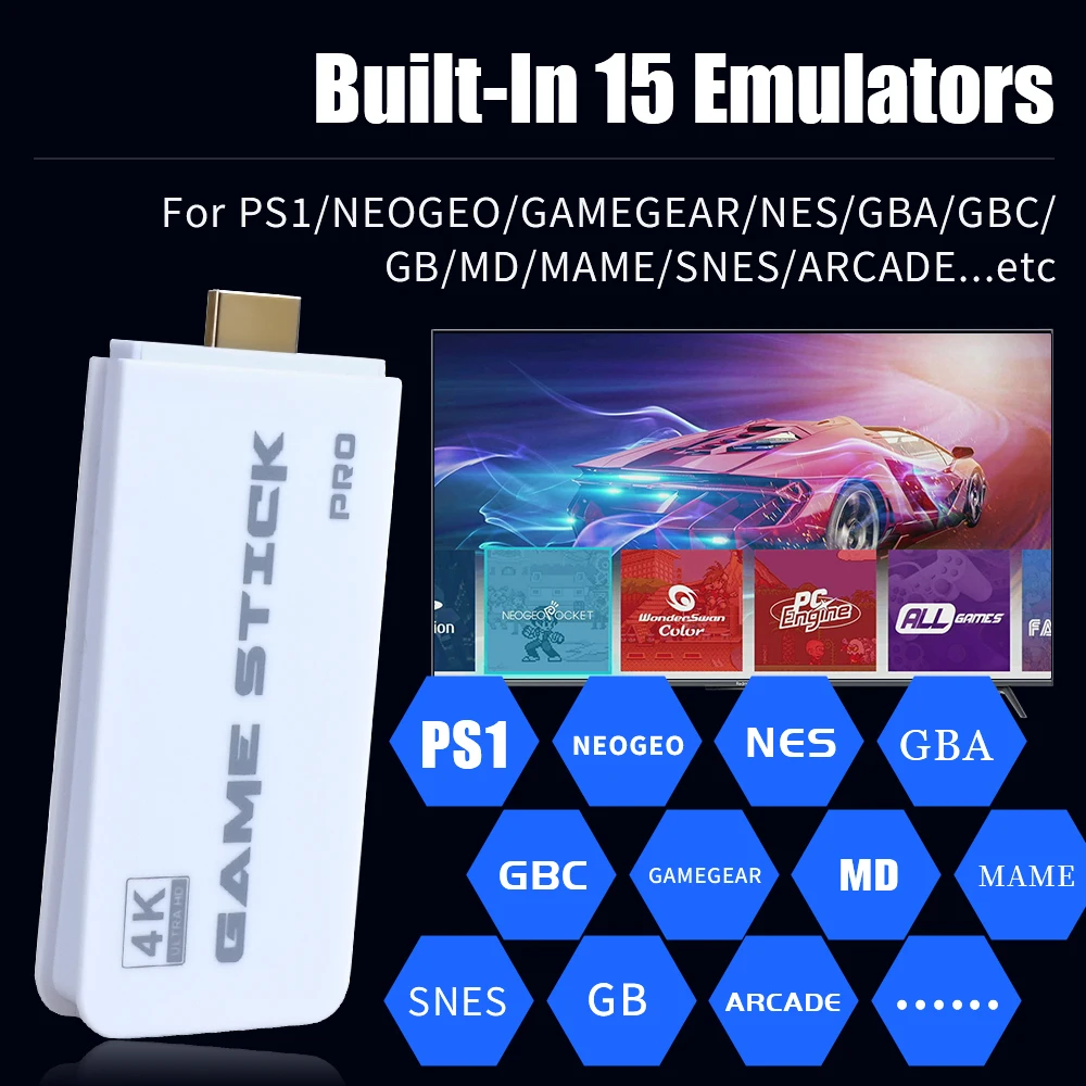 G1 64G игровая консоль Linux OS 4K для PS1/GameGear/Arcade/NES/SNES/MAME/FB NEO/NEOGEO с 30000 + играми Plug &amp Play