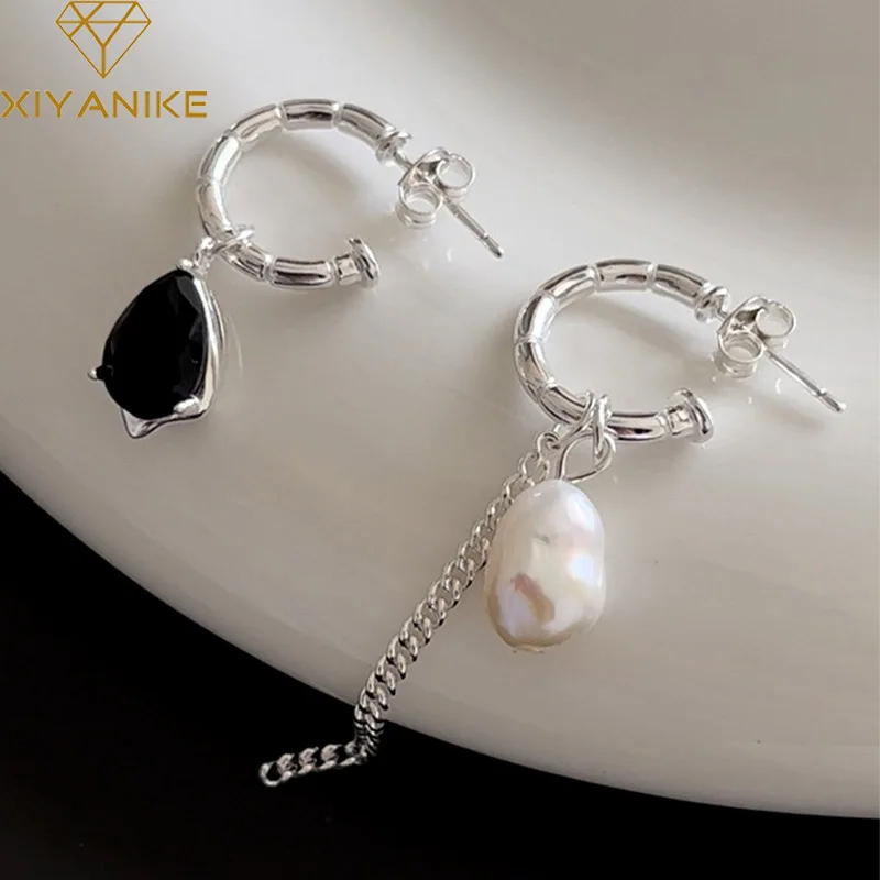 

XIYANIKE New Asymmetric Baroque Imitation Pearl Statement Dangle Earrings For Women Girl Fashion Jewelry Gift Party серьги