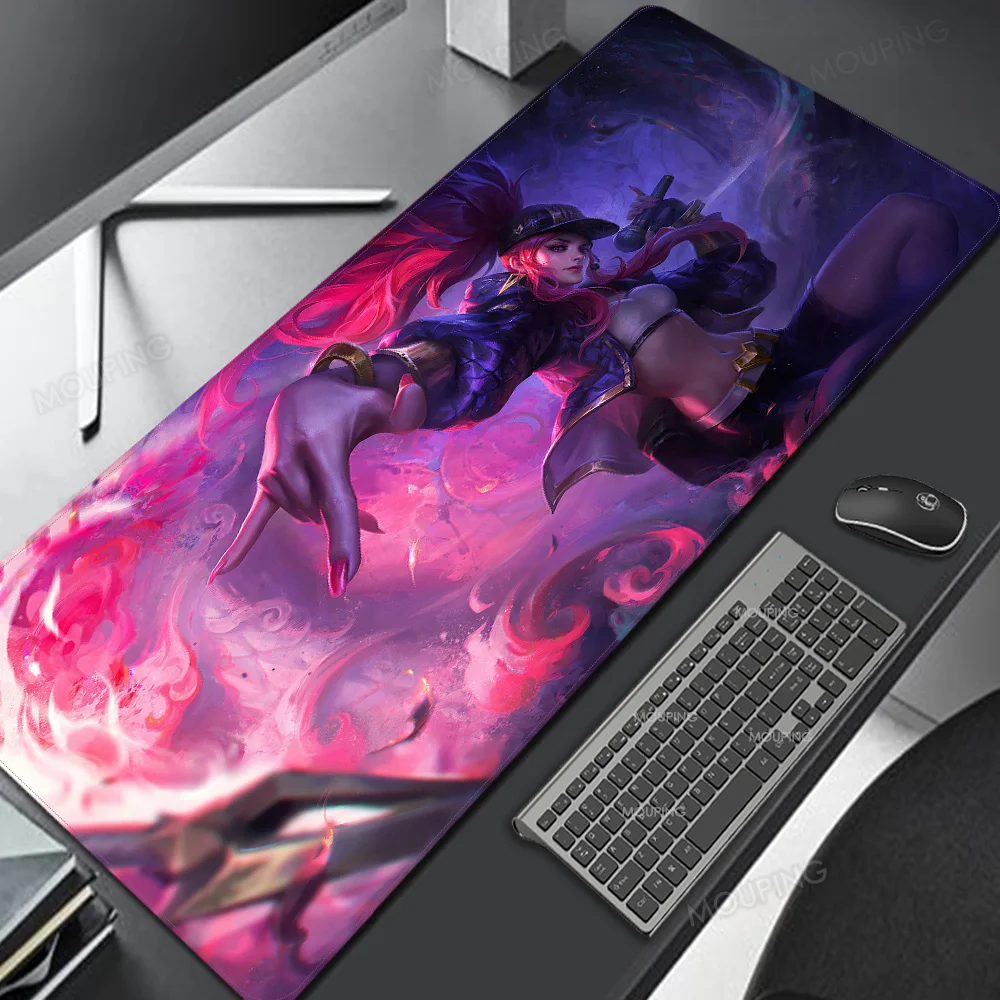 

League of Legends Akali Desk Mat for Computer Anime Mouse Pads with Backlight Rgb Luminous Carpet Cool Stuff Rubberized Mousepad