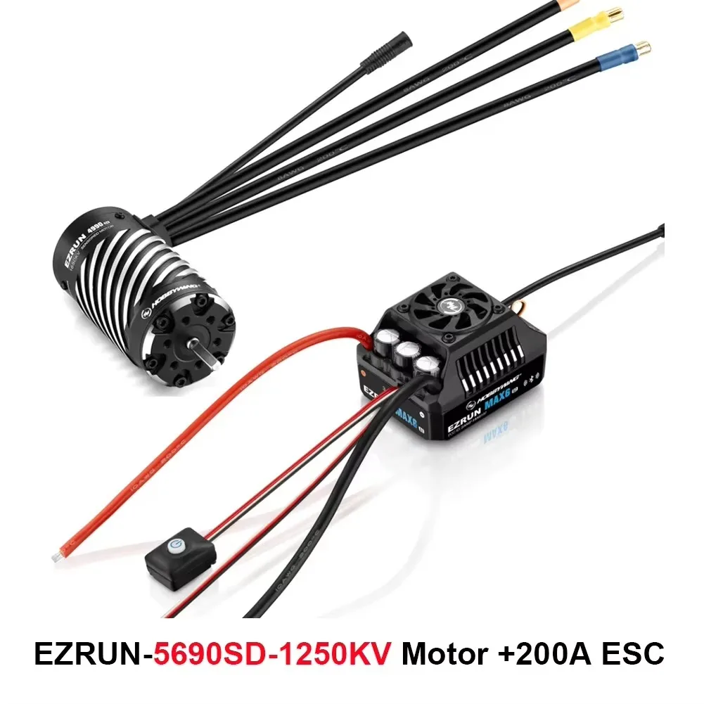Бесколлекторный регулятор скорости Hobbywing EZRUN MAX6 G2 200A (безсенсорный ESC) 3-8S с моторами 4990SD, 5690SD, G2-1650KV, 1250KV для моделей 15, 16, 17, 18 (art.: 3920dbb085e5b) - 3920dbb085e5b