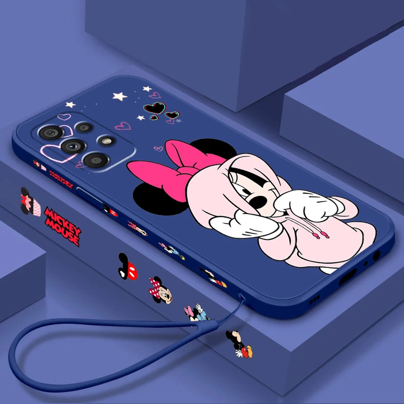 

Disney Minnie Mouse Cool Art Liquid Left Rope For Samsung Note 20 10 A54 A31 A14 A03 A22 A34 A04 A24 Ultra Plus 5G Phone Case