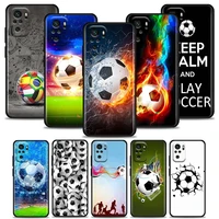 phone case for redmi 10 9 9a 9c 9i case k20 k30 k40 plus note 10 11 pro soft silicone cover fire football soccer ball