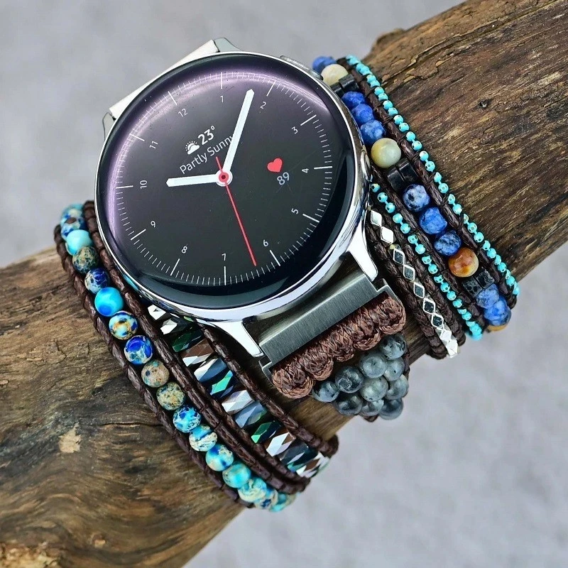 20mm 22mm watch strap For Samsung Galaxy watch 3 4 Women Nylon Braided Jewel bohemia Bracelet For Huawei Amazfit Bip GT/2/GT 2E