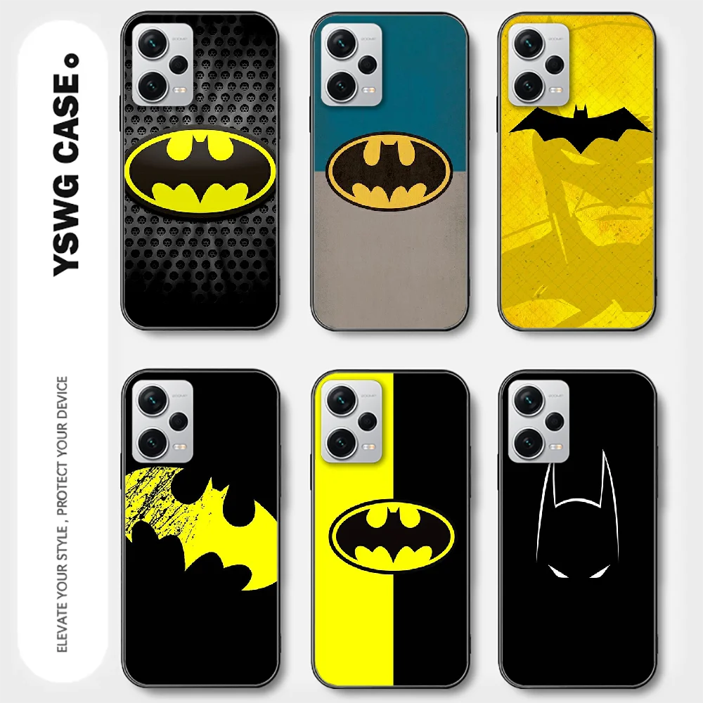 Черный чехол с логотипом Бэтмена для Xiaomi Redmi Note 8 9 10 11 12 13 C Pro Plus K70