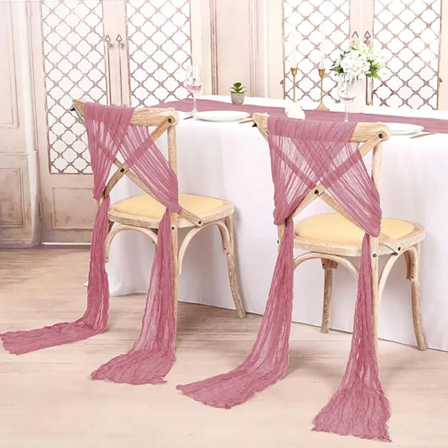 20 шт. пояса для стула марлевая ткань деревенский стул декоративные банты дизайн