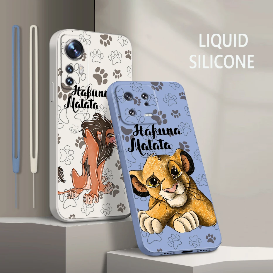 

Anime The Lion King For Xiaomi Mi 13 12 12T 11 11T 10 10T 9 9SE Lite Pro Ultra A3 Liquid Rope Silicone Phone Case Coque Capa