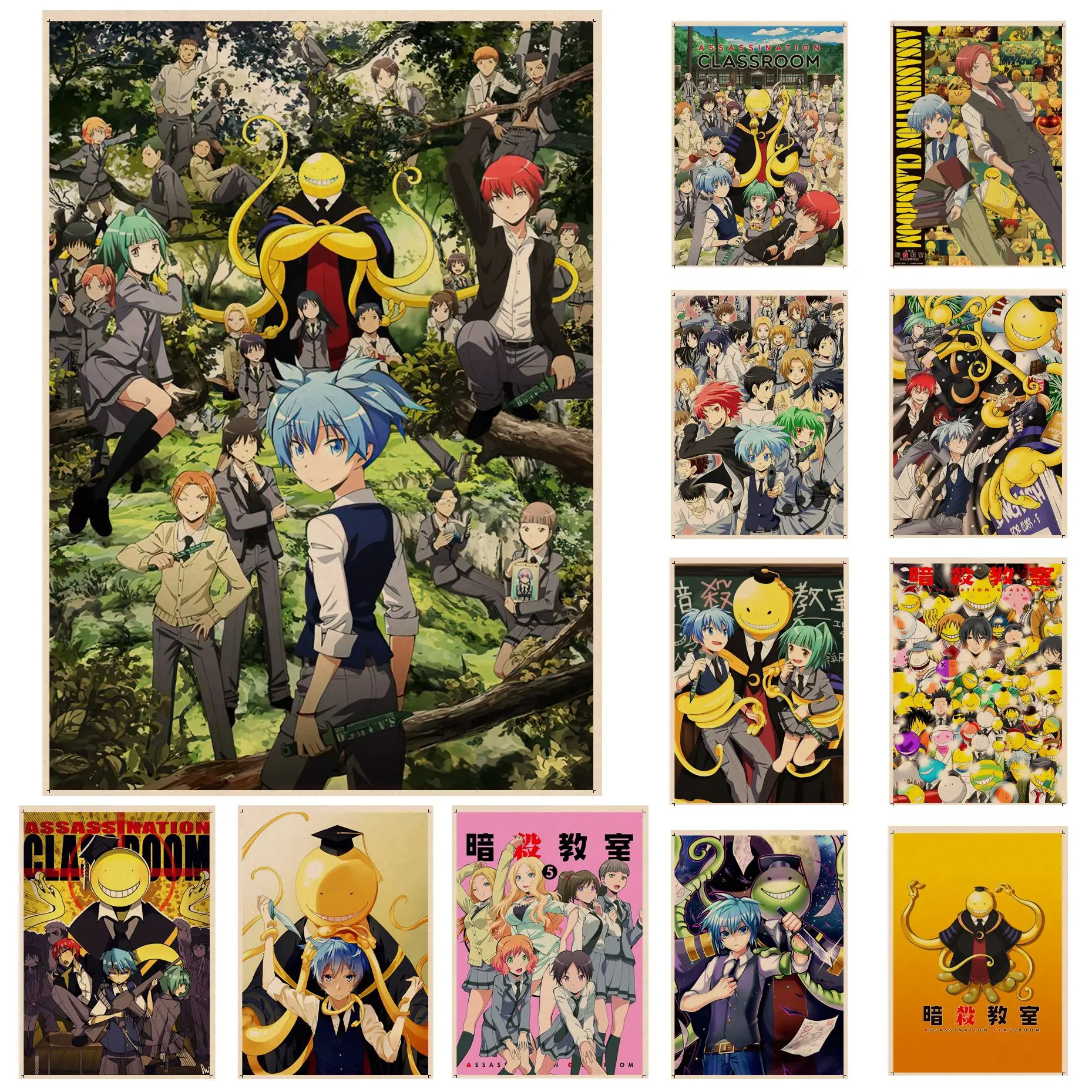 

Anime Assassination Classroom Classic Movie Posters Kraft Paper Sticker DIY Room Bar Cafe Home decor