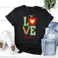 custom teacher shirt kawaii grade teacher shirts love to teach t shirt funny apple graphic printed tee 2022 women fashion tops