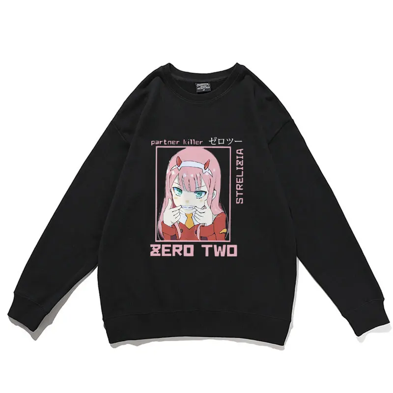 

Darling In The Franxx Print Pullover Janpanese Anime Unisex Sweatshirt Casual Mangan Zero Two Unisex Pullovers Woman Outerwear
