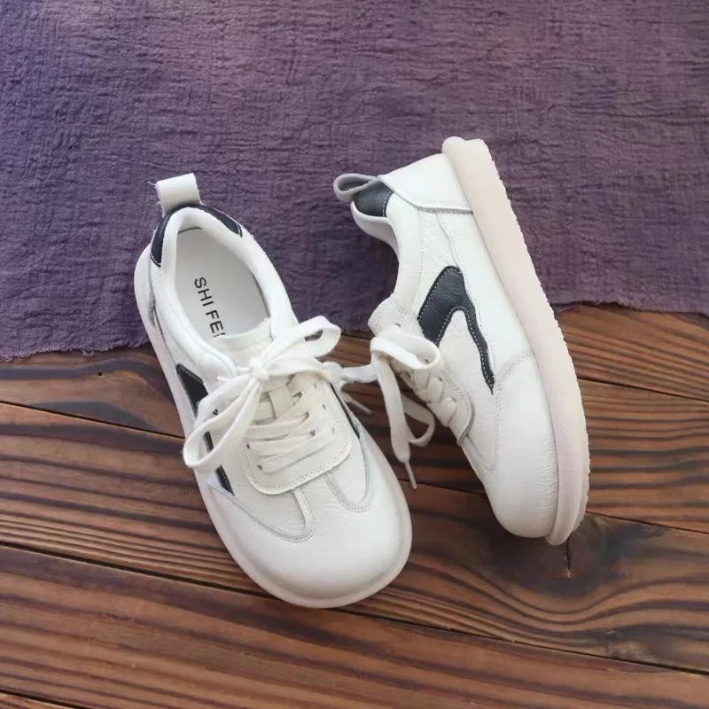 Высококачественные женские кожаные оксфорды на платформе толстые туфли Tottom