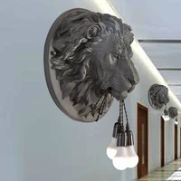 nordic wall lamp living room decoration led lights wall sconce lamp lion head bedroom home decor lamps indoor lighting lampara