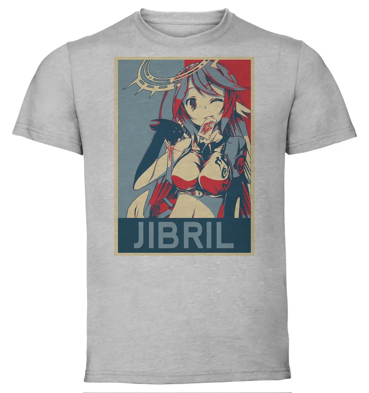 Футболка унисекс серая пропаганда No Game Life Jibril