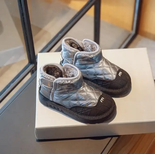 

Ботильоны Детские уличные зимние с круглым носком для мальчиков и девочек