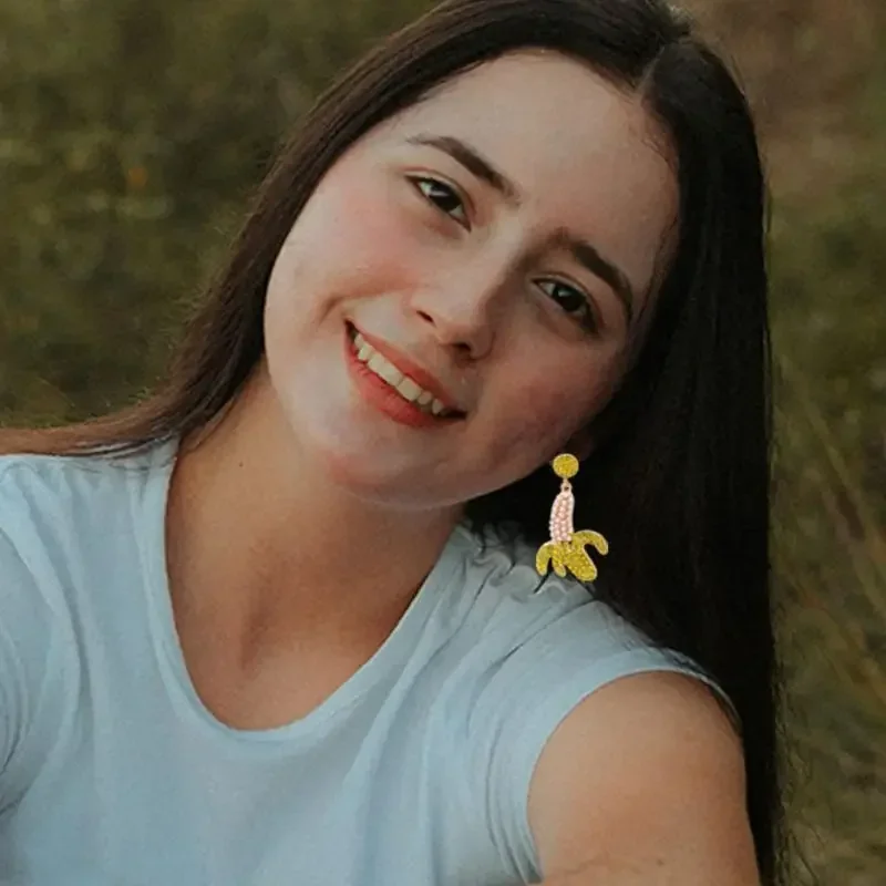 Серьги с кристаллами жемчужные круглые серьги-гвоздики имитирующие еду желтые