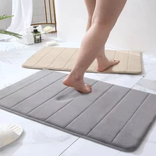 초흡수성, 초흡수성, 미끄럼 방지 줄무늬 산호 벨벳 욕실 바닥 매트, 욕실 매트, 도어 매트