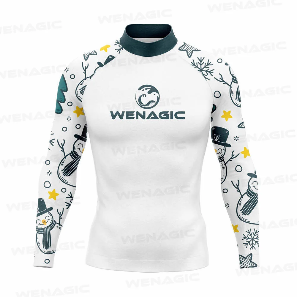 Men Swimming T-shirt Swimsuit Beach UV Protection Rash Guard Swimwear Diving Rashguard Long Sleeve Surfing Suits Surf T-shirt