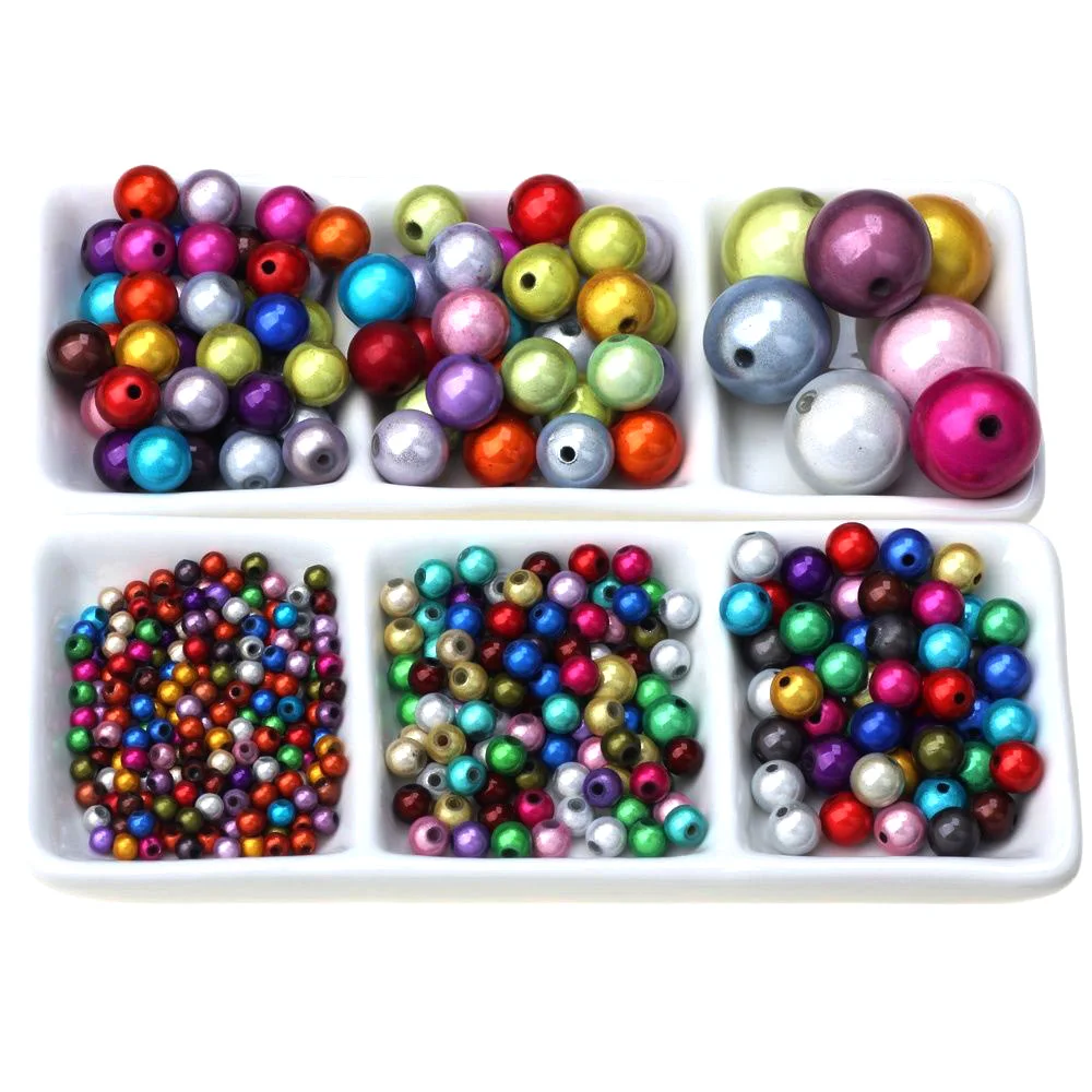 Various Styles 4/6/8/10mm Mixed Color 3D Illusion Miracle Beads Acrylic Spacer Fantasy DIY Necklace Bracelet Jewelry Making - купить по