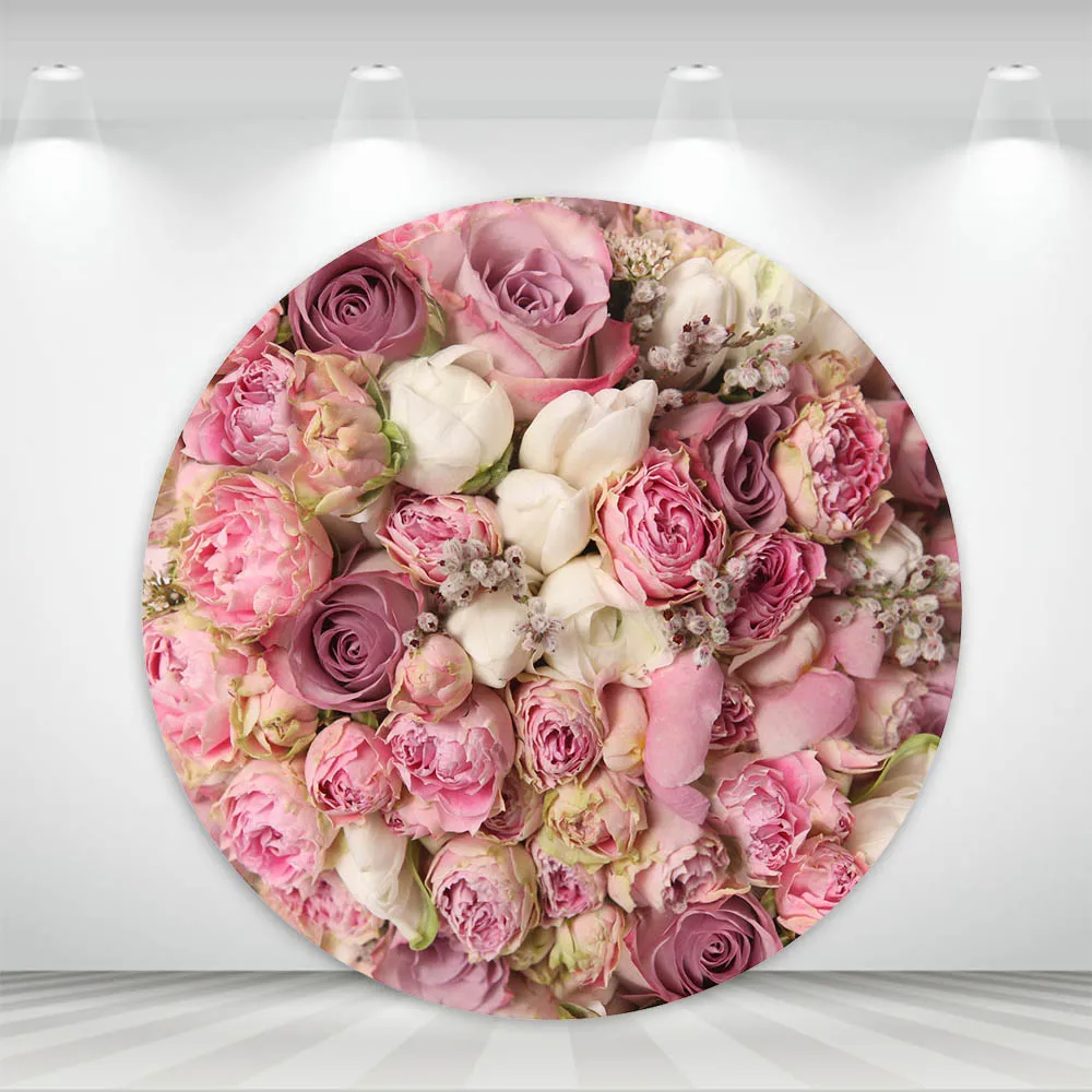 Mocsicka круглая фоновая фотография скатерть Розовая Цветочная стена Роза свадебное