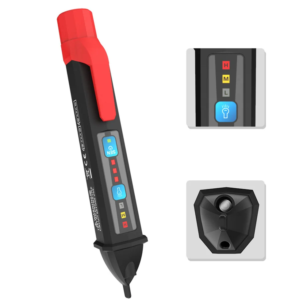 

Digital Three Display Test Pencil AC Voltage Detector Electrical Instrument Pens Sensor Tester PT202A 12-1000V