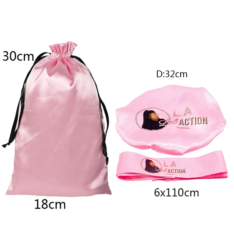 HDEBAG Пользовательский логотип шелковая атласная Регулируемая головная повязка