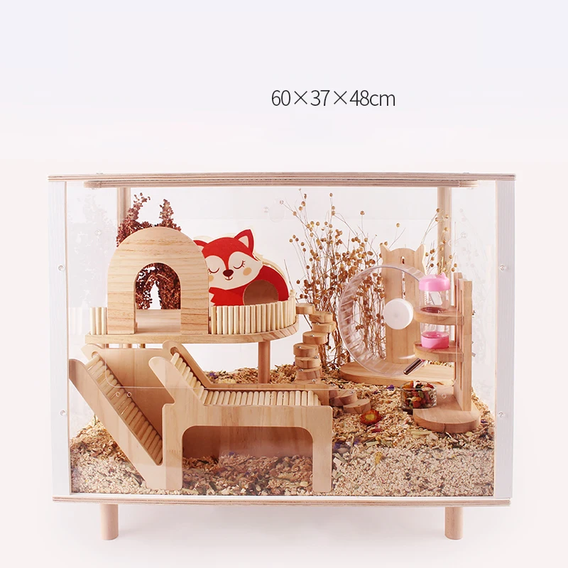 

Rat star hamster cage oversized villa golden bear 60 basic cage acrylic house transparent flower branch rat landscaping nest