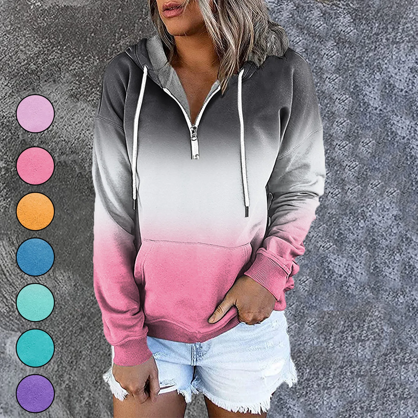 

Женская Повседневная зимняя Весенняя женская Свободная куртка с капюшоном и карманами в стиле бохо верхняя одежда на Молнии Элегантные тол...