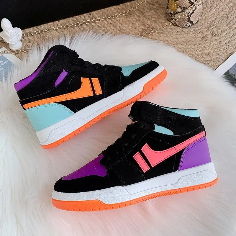 

2021 Woman Sneakers Women's Shoes Ladies Casual Breathable Female Vulcanized Shoes Lace Up Woman Comfort High Top Walking Shoe