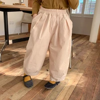 spring autumn girls 3 colors cotton harem pants 2 7 years baby girl loose casual radish trousers