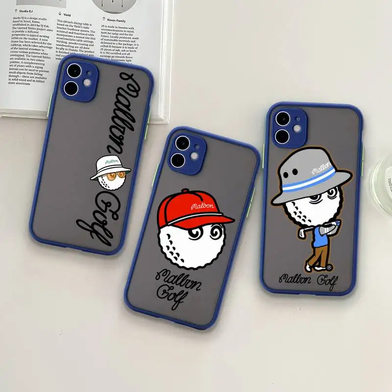 

Golf Style Design-Malbons Phone Case For iphone 14 Plus 13 12 11 Pro Mini Max X XS XR Transparent Matte Royal Blue Fuda