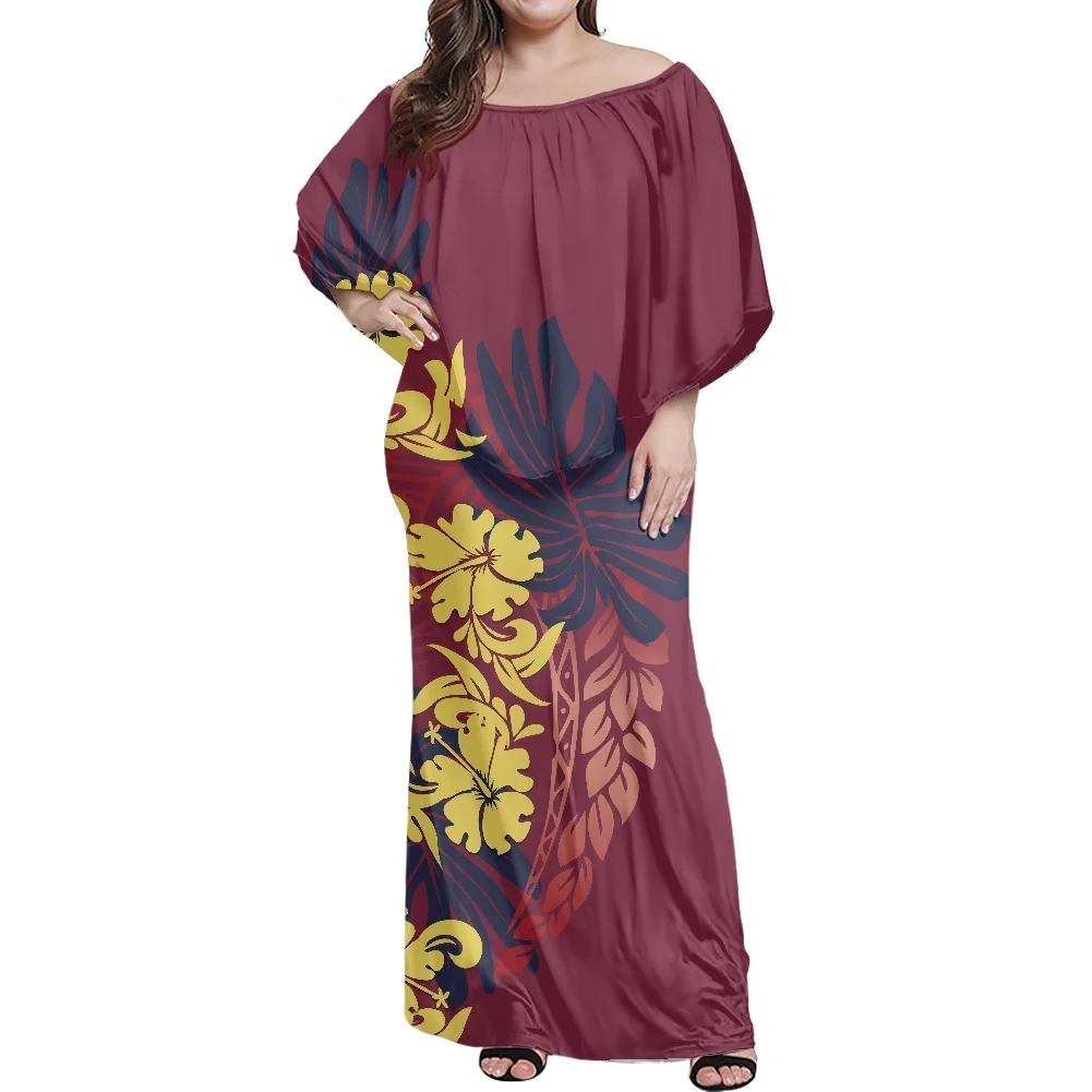 

Новый дизайн, одежда Polyneisan, желтое модное платье с листьями гибискуса Самоа, женвечерние вечернее Элегантное летнее Клубное облегающее пла...