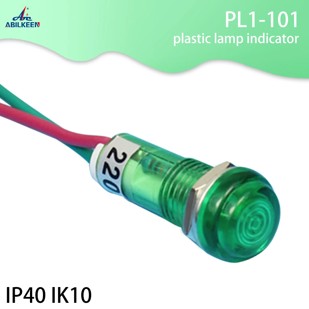 

ABBEYCON 10mm Color 220v Natural Gas PilotLight Voltage Plastic Lamp Indicator Red/ Green/Yellow Pilot Light 100Pcs/Lot