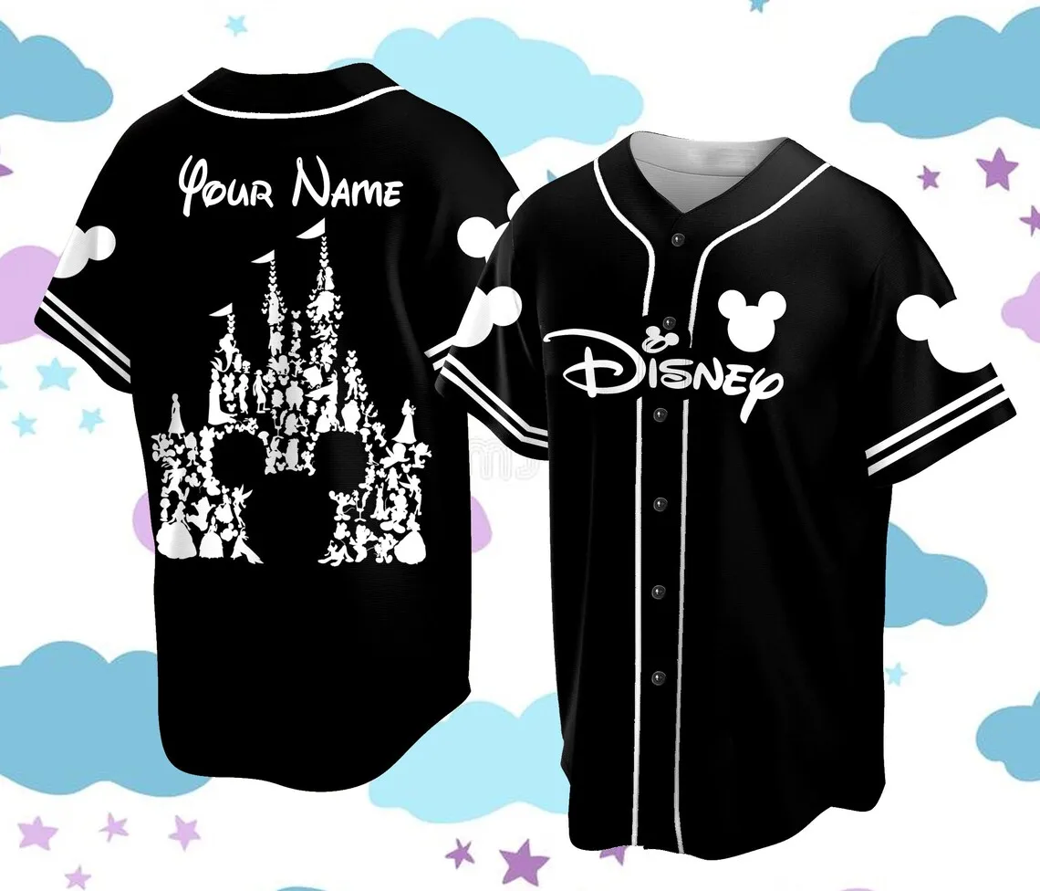 

Custom Disneyyland 2023 Baseball Jersey Mickey Head Family Vacation Jersey Baseball LoversMagic Kingdom WDW Baseball Jersey